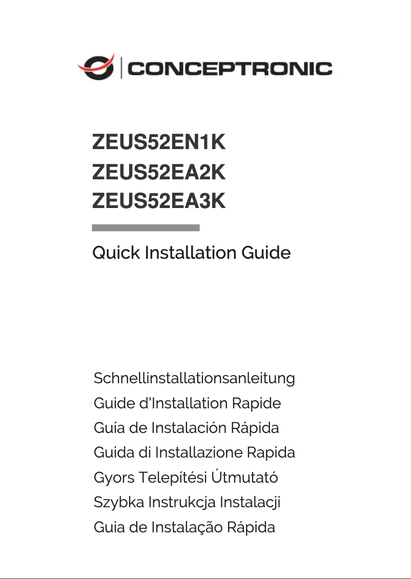 Imagen de la primera página del manual del dispositivo ZEUS52EA3K