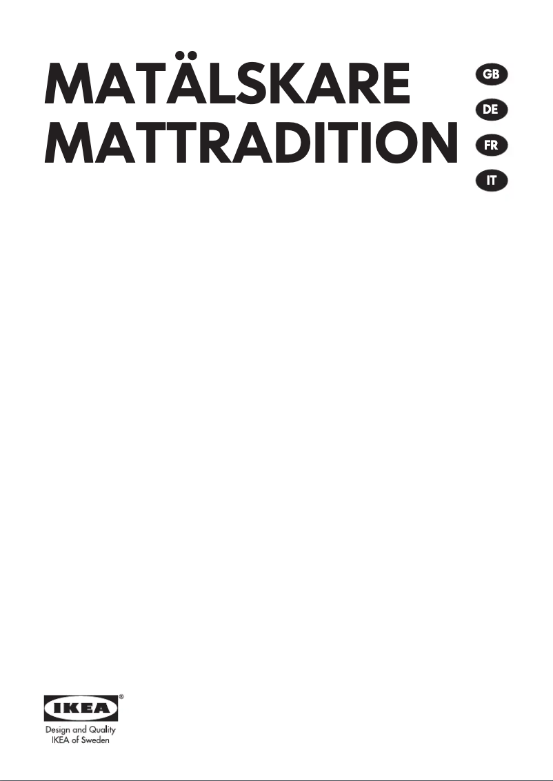 Imagen de la primera página del manual del dispositivo MATÄLSKARE 103.702.08