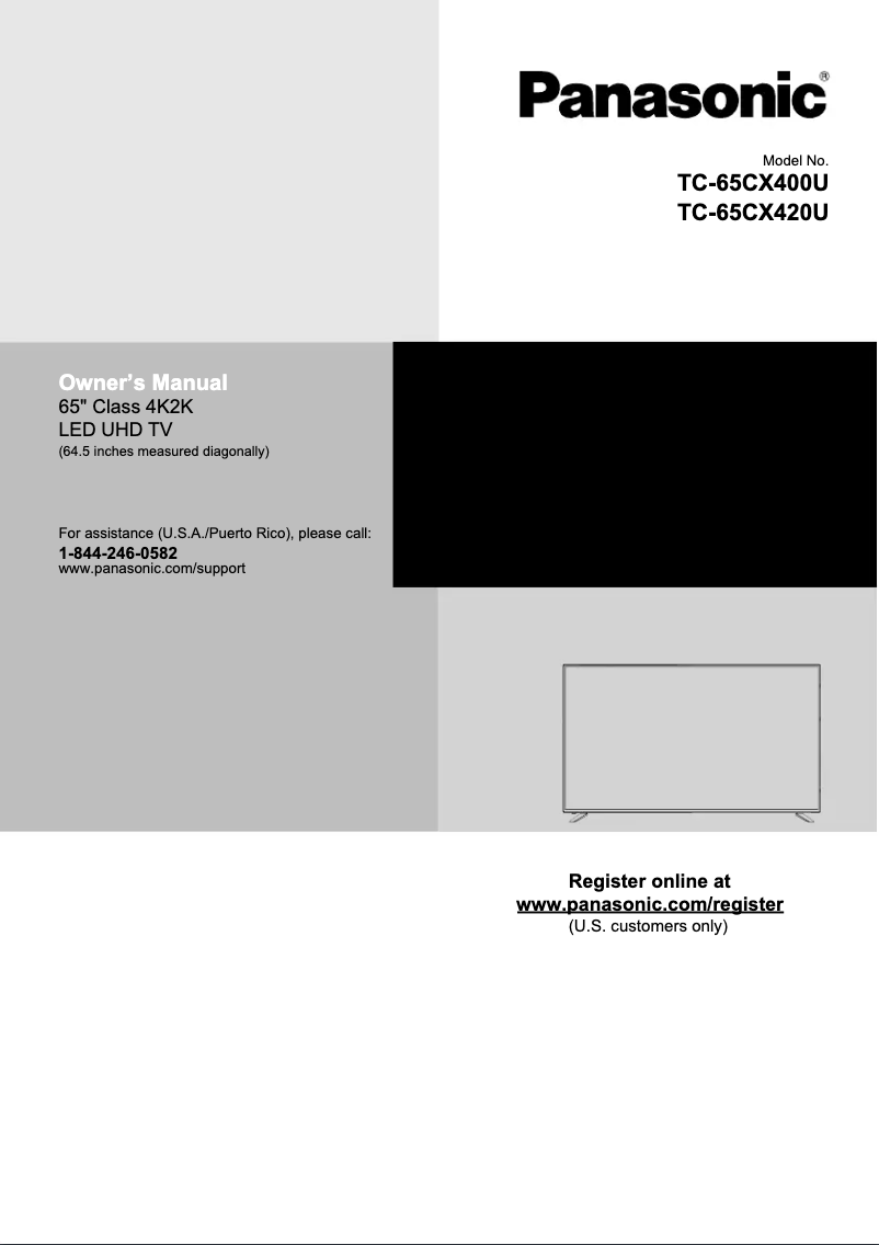 Imagen de la primera página del manual del dispositivo Viera TC-65CX420