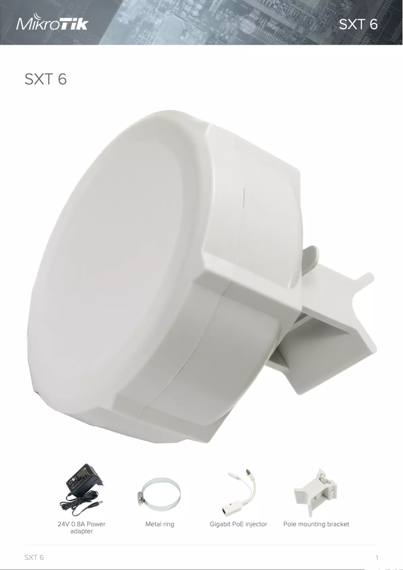 Imagen de la primera página del manual del dispositivo SXT 6