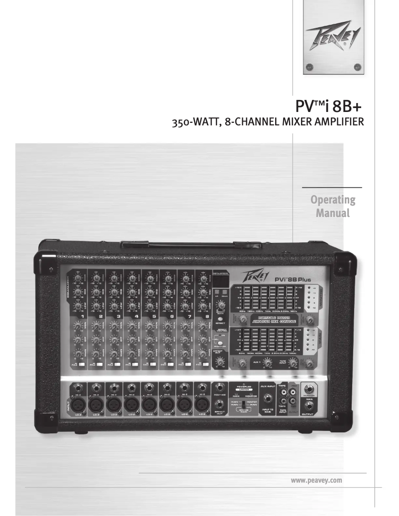 Página 1 del manual Manual de usuario Peavey PVi 8B Plus