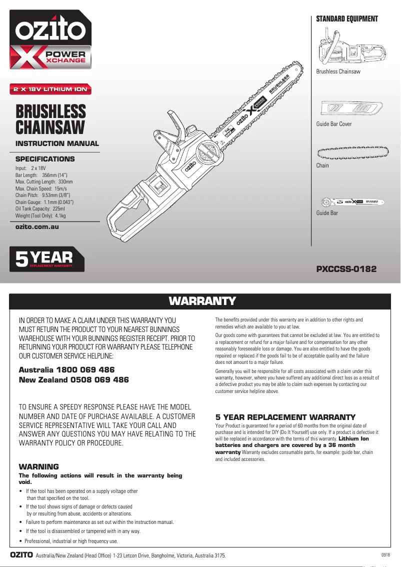 Imagen de la primera página del manual del dispositivo PXCCSS-018