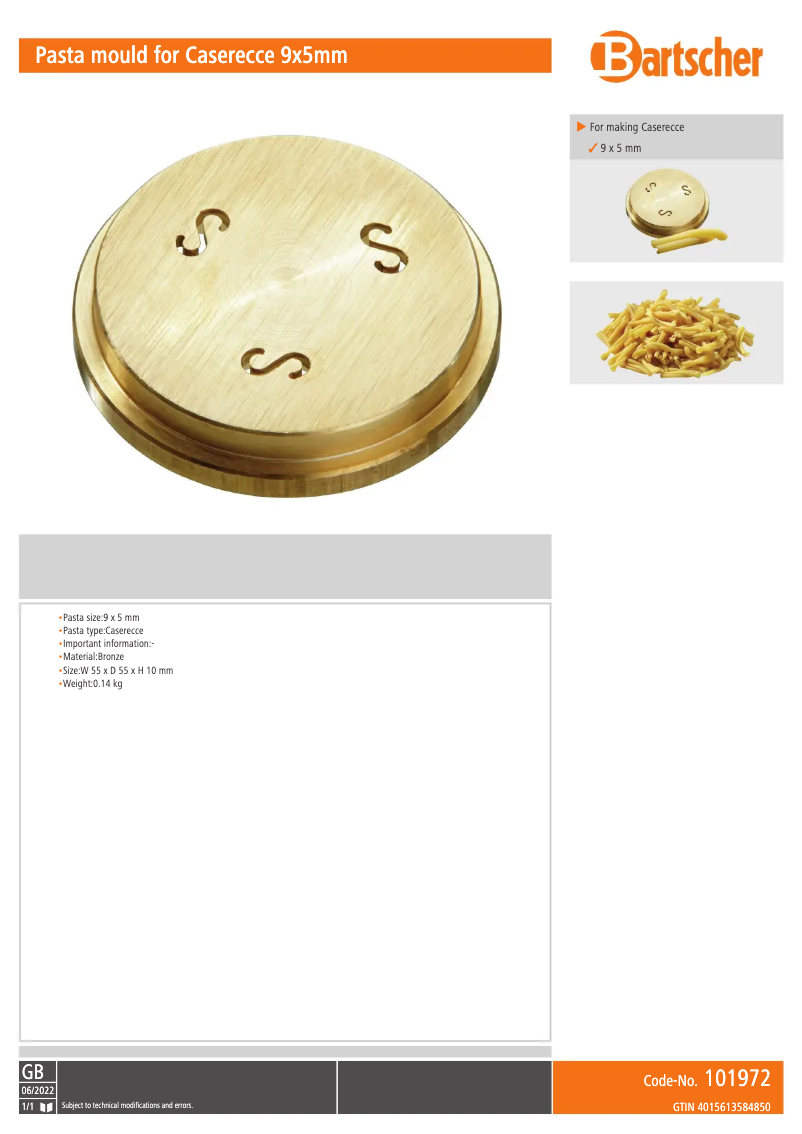 Página 1 del manual Manual de usuario Bartscher 101972