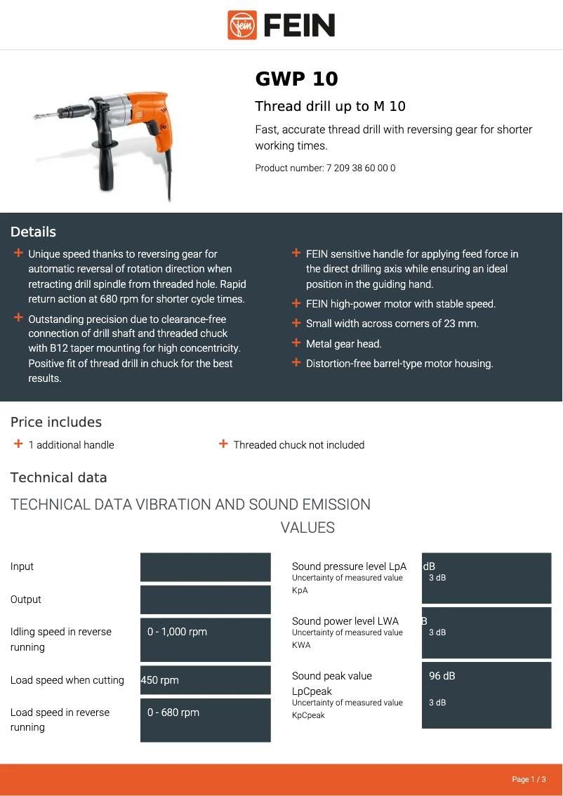 Imagen de la primera página del manual del dispositivo GWP 10
