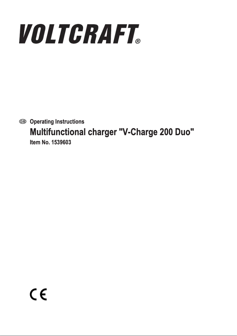 Página 1 del manual Manual de usuario Voltcraft V-Charge 200 Duo