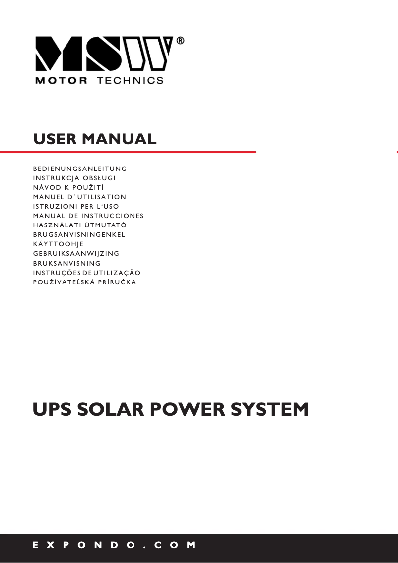 Página 1 del manual Manual de usuario MSW S-POWER UPS 4000 PSW