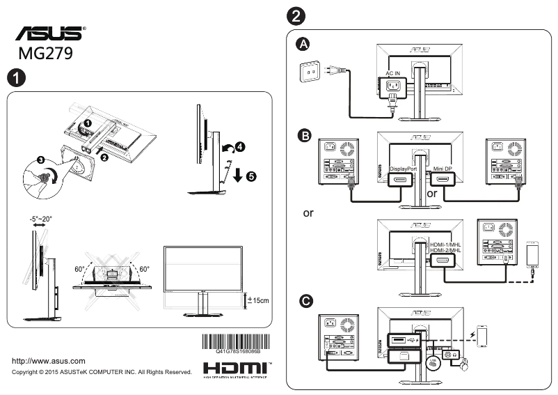 Imagen de la primera página del manual del dispositivo MG279Q