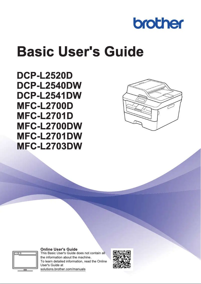Imagen de la primera página del manual del dispositivo MFC-L2701DW