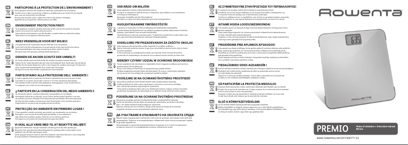 Imagen de la primera página del manual del dispositivo Premio BS1220