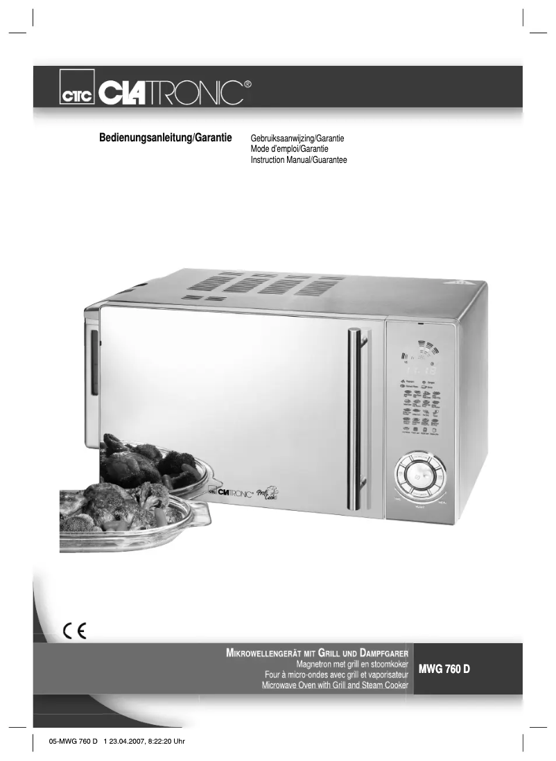 Imagen de la primera página del manual del dispositivo MWG 760D