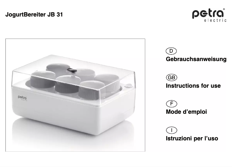 Página nº 1 - Manual de usuario Petra Electric JB 31.55