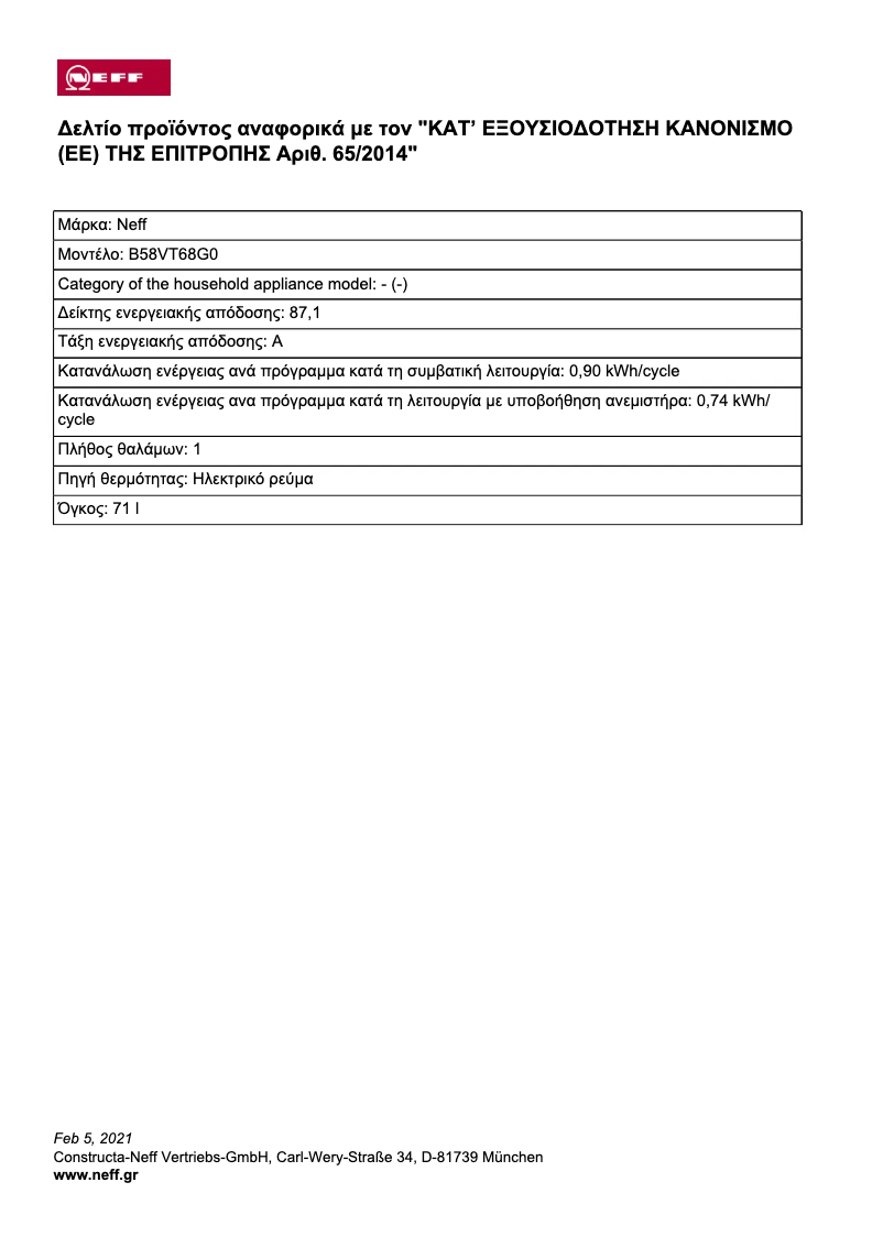 Imagen de la primera página del manual del dispositivo B58VT68G0