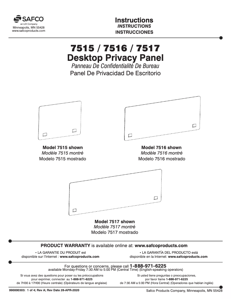 Página 1 del manual Manual de usuario Safco 7517