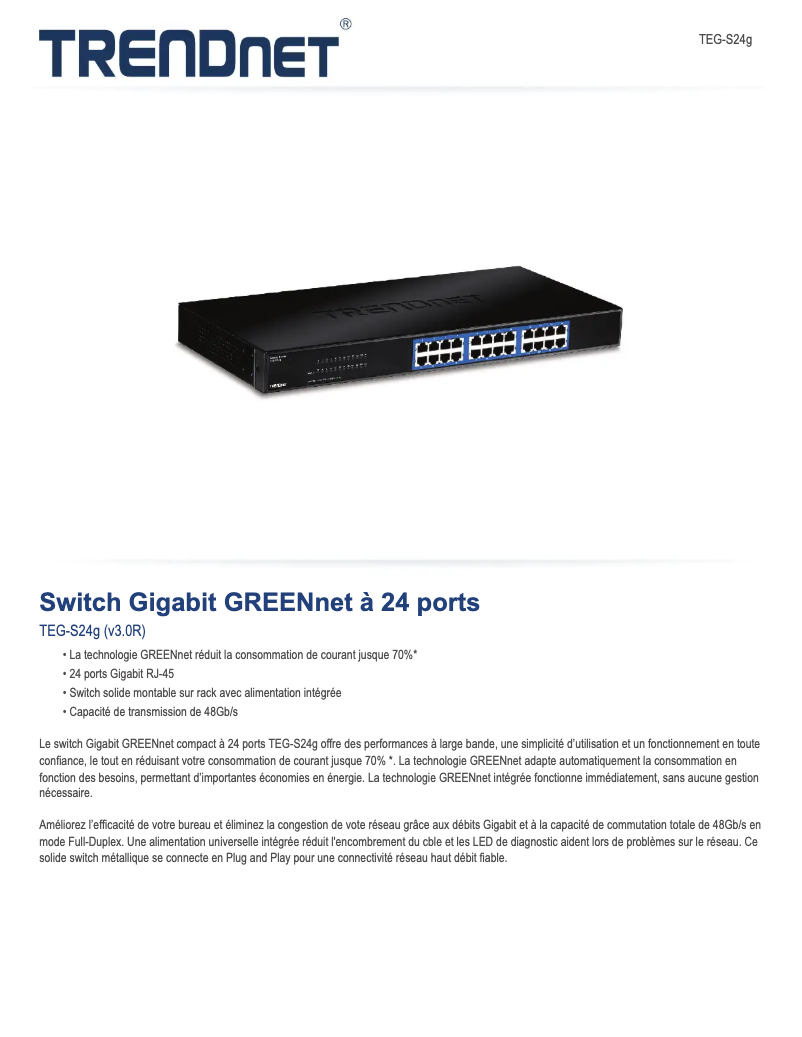 Imagen de la primera página del manual del dispositivo TEG-S24g