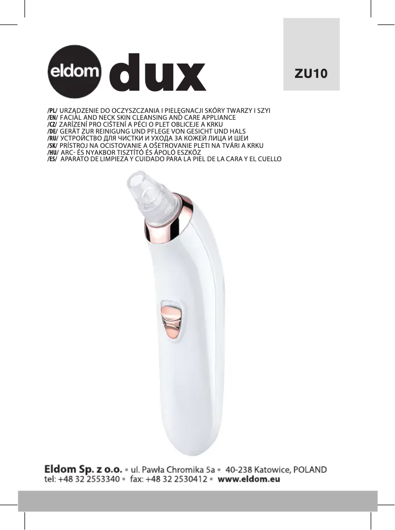 Imagen de la primera página del manual del dispositivo DUX ZU10