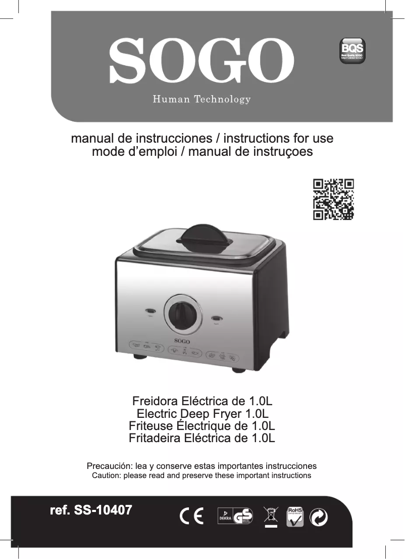 Imagen de la primera página del manual del dispositivo SS-10407
