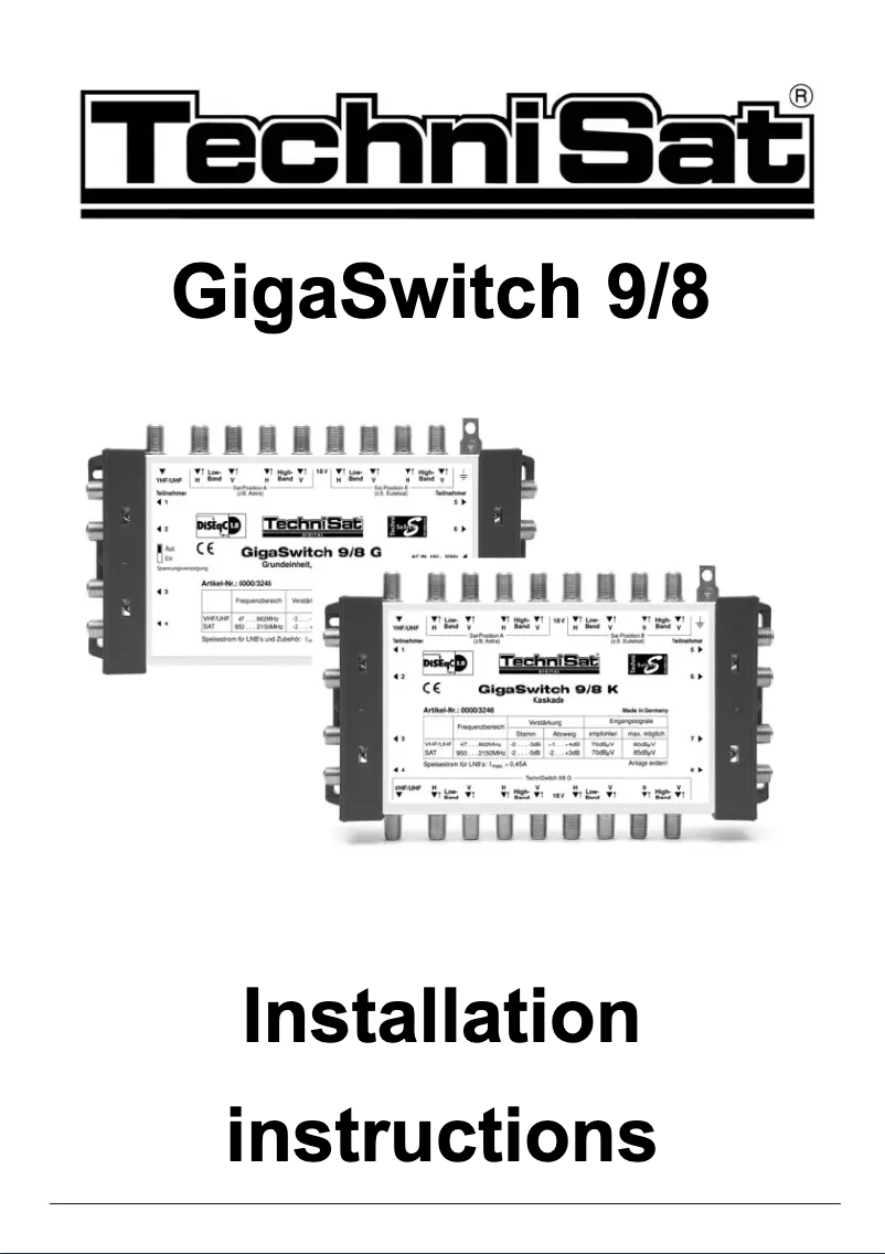 Página 1 del manual Manual de usuario TechniSat GigaSwitch 9/8 K