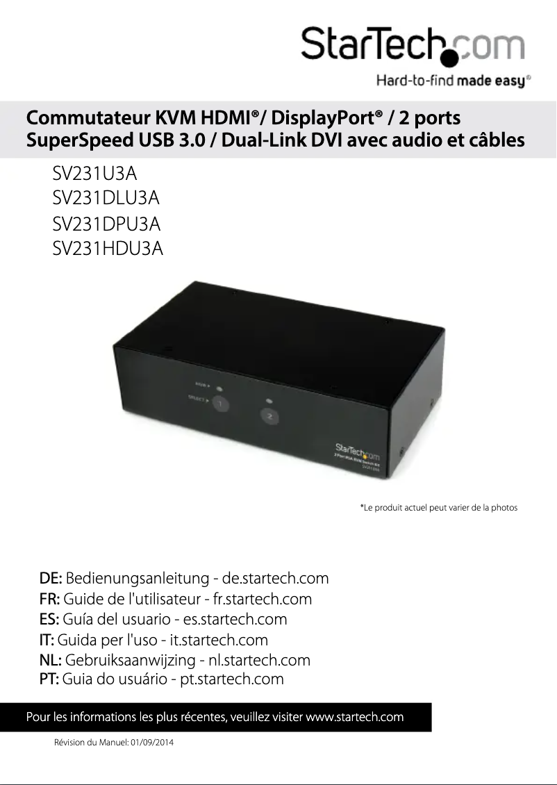 Imagen de la primera página del manual del dispositivo SV231U3A