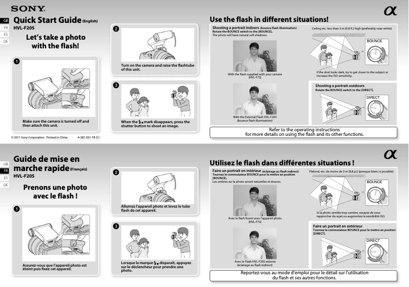 Imagen de la primera página del manual del dispositivo HVL-F20S