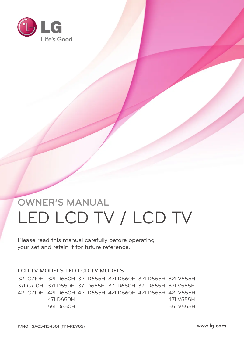 Imagen de la primera página del manual del dispositivo 37LV555H