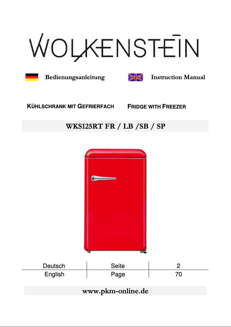 Página 1 del manual Manual de usuario Wolkenstein WKS125RT SB