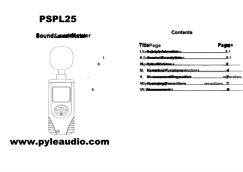 Página 1 del manual Manual de usuario Pyle PSPL25