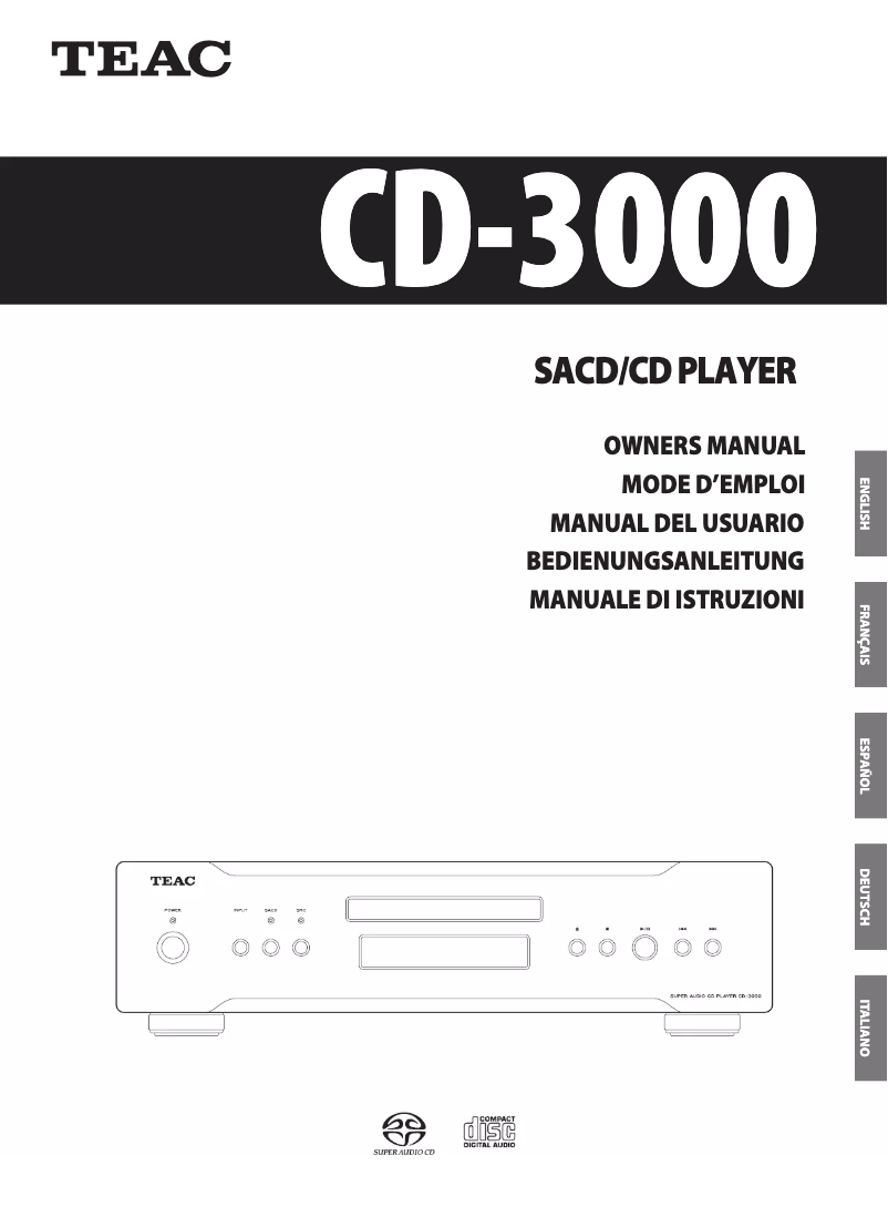 Imagen de la primera página del manual del dispositivo CD-3000
