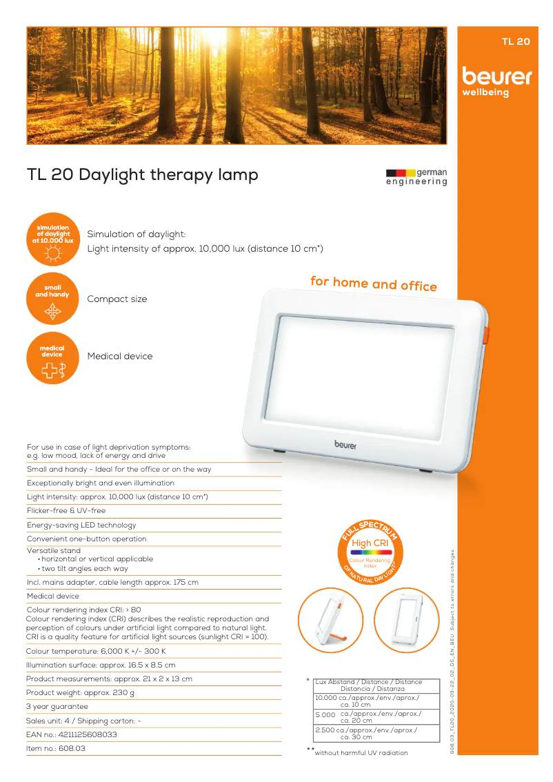 Imagen de la primera página del manual del dispositivo TL 20