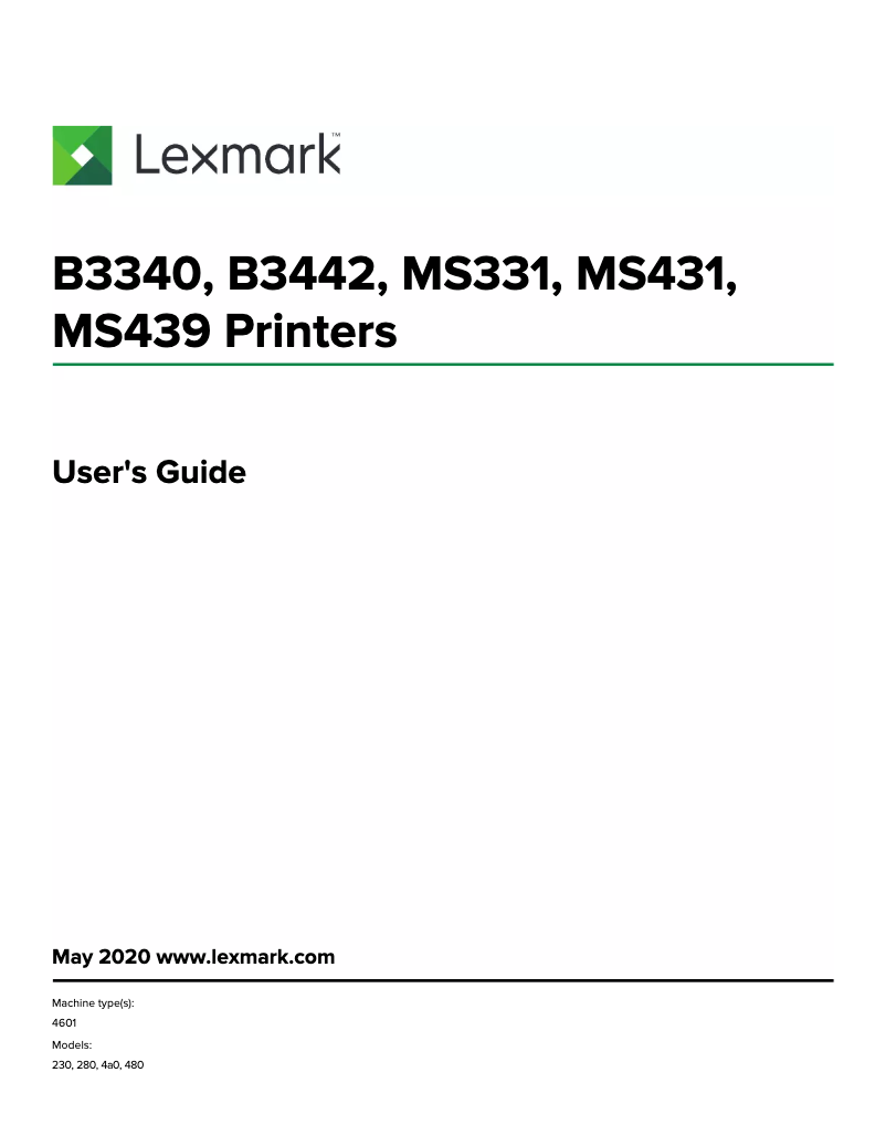 Imagen de la primera página del manual del dispositivo B3442dw