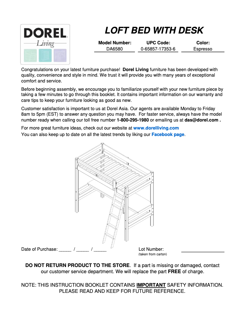 Página nº 1 - Manual de usuario Dorel DA6580