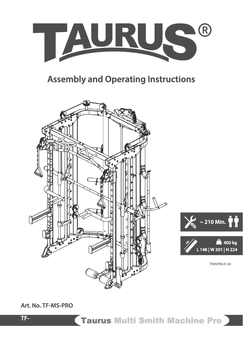 Página nº 1 - Manual de usuario Taurus Multi Smith Machine Pro