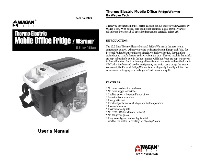 Página nº 1 - Manual de usuario WAGAN 2429