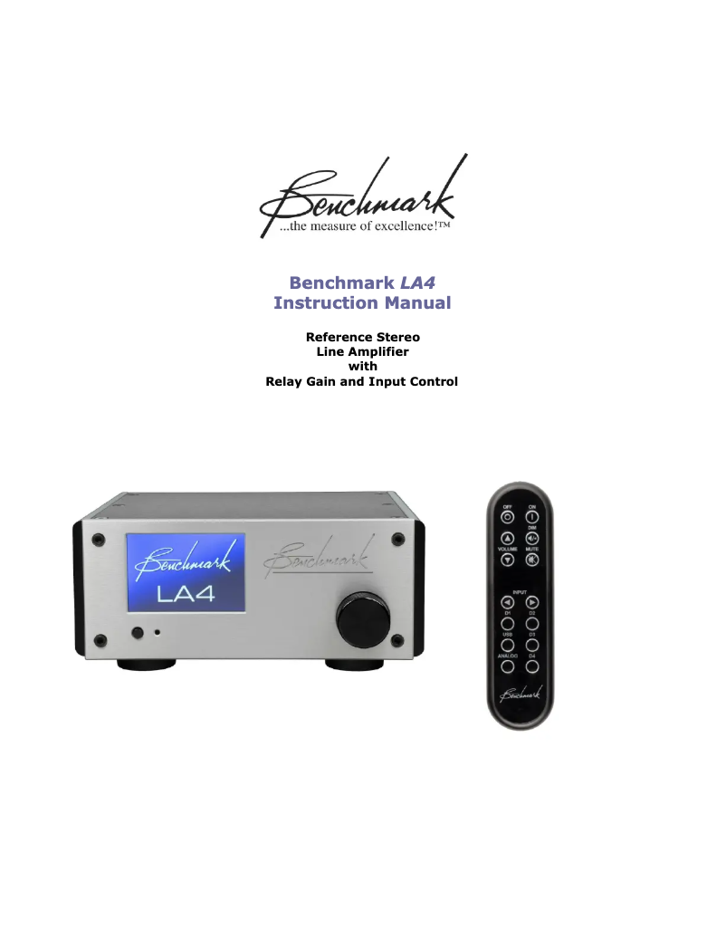 Página 1 del manual Manual de usuario Benchmark LA4
