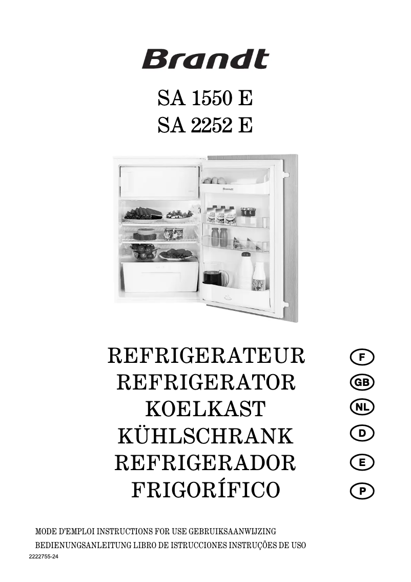 Imagen de la primera página del manual del dispositivo SA2252E