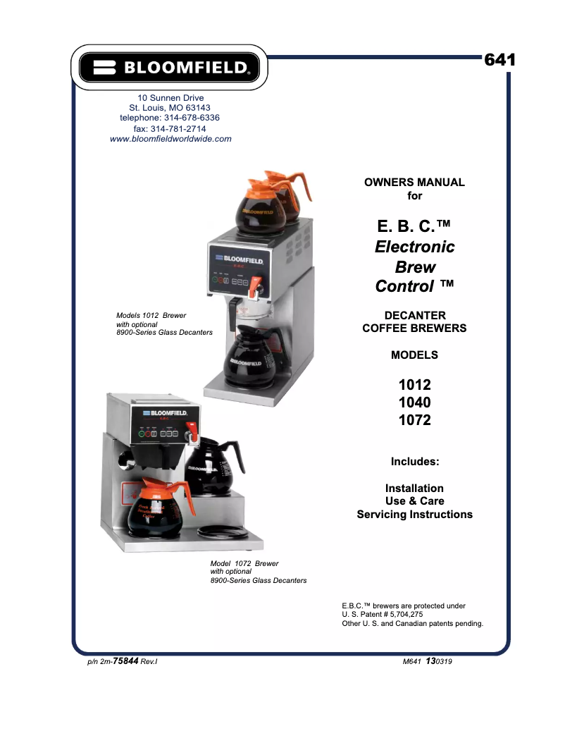Página 1 del manual Manual de usuario Bloomfield E.B.C. 1040