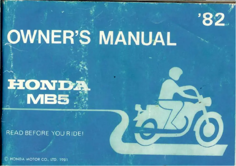 Página nº 1 - Manual de usuario Honda MB5 (1982)