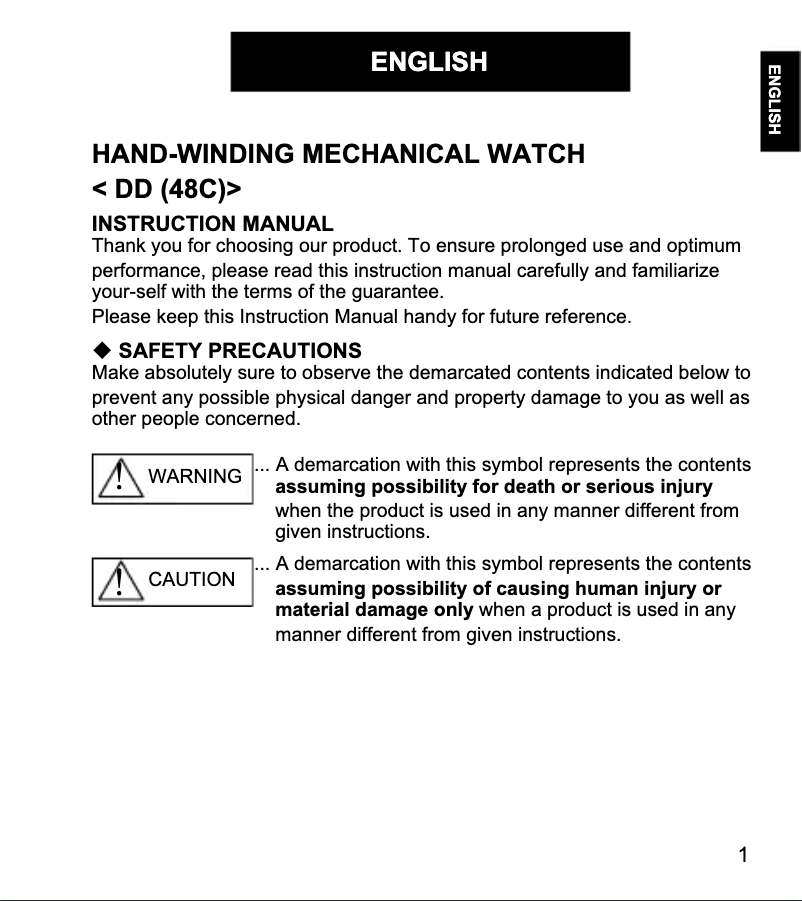 Imagen de la primera página del manual del dispositivo Classic DD00002W