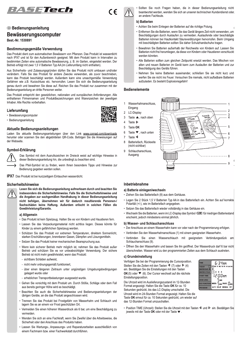 Página 1 del manual Manual de usuario BaseTech 1530891
