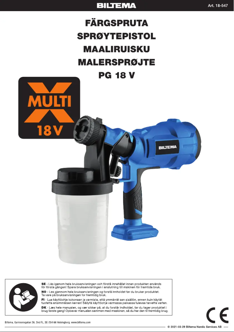 Imagen de la primera página del manual del dispositivo PG 18V