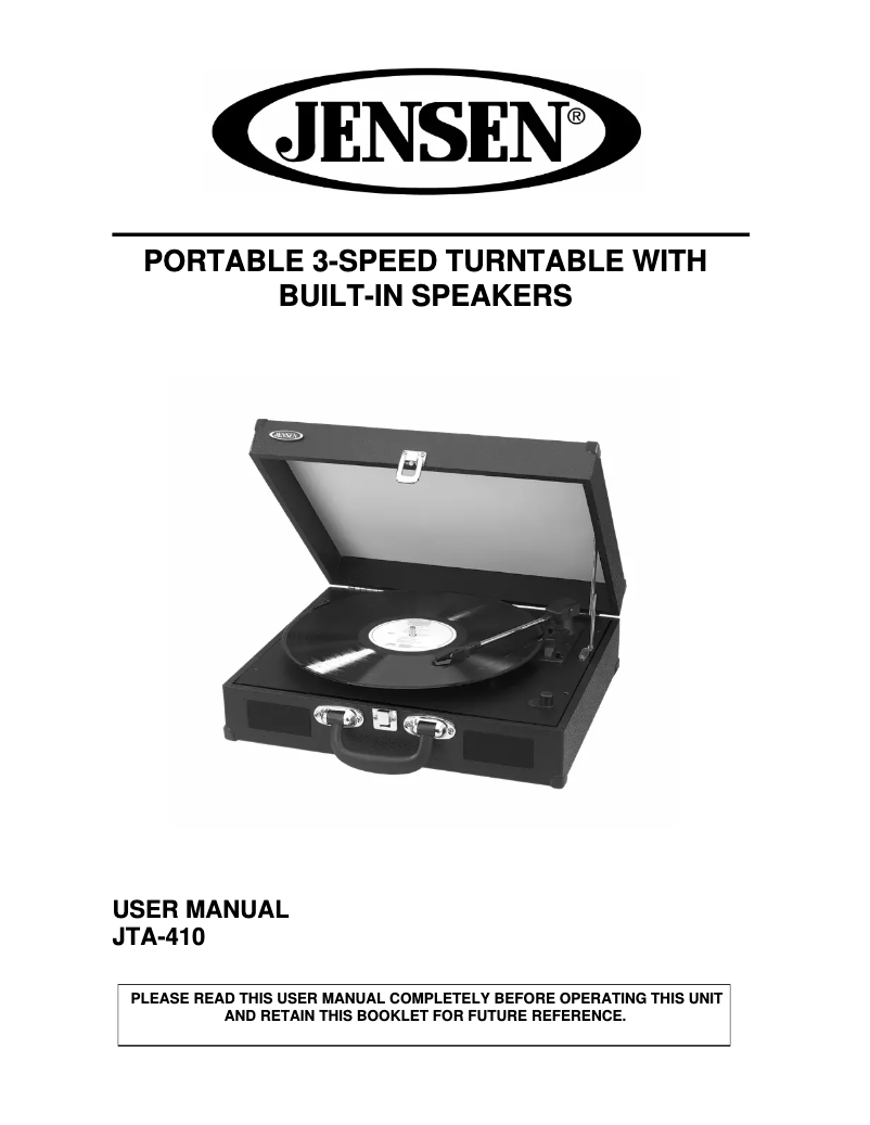 Imagen de la primera página del manual del dispositivo JTA-410