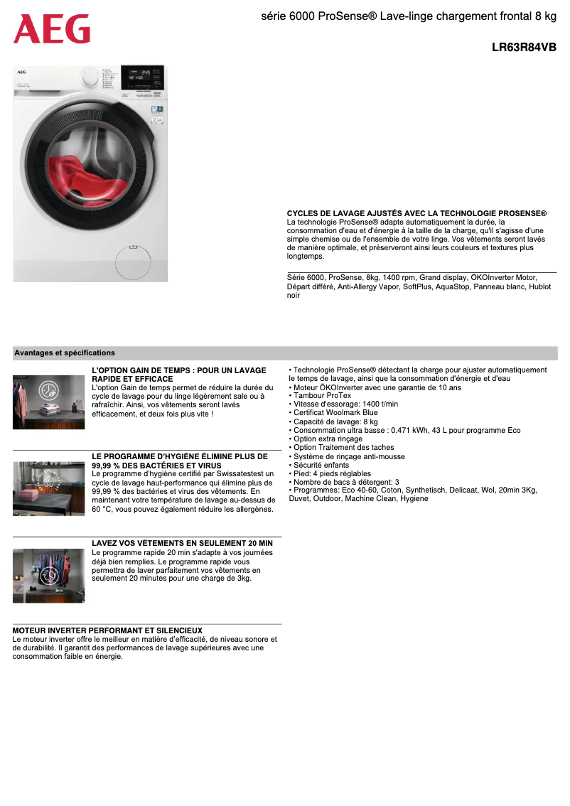 Imagen de la primera página del manual del dispositivo LR63R84VB