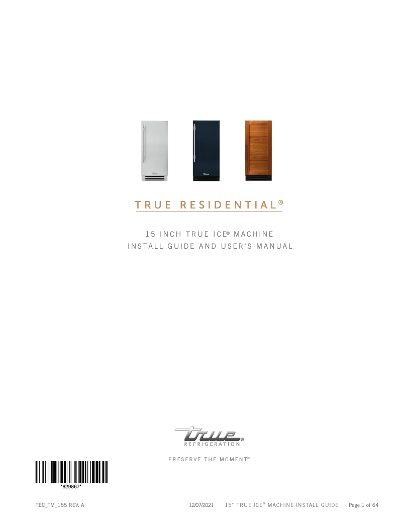 Imagen de la primera página del manual del dispositivo TUI-15-R-SS-D