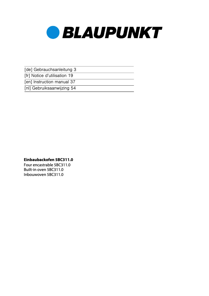 Página 1 del manual Manual de usuario Blaupunkt 5BC31150
