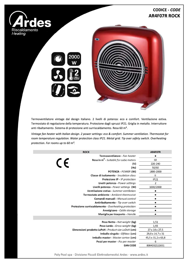 Página nº 1 - Ficha técnica Ardes AR4F07R