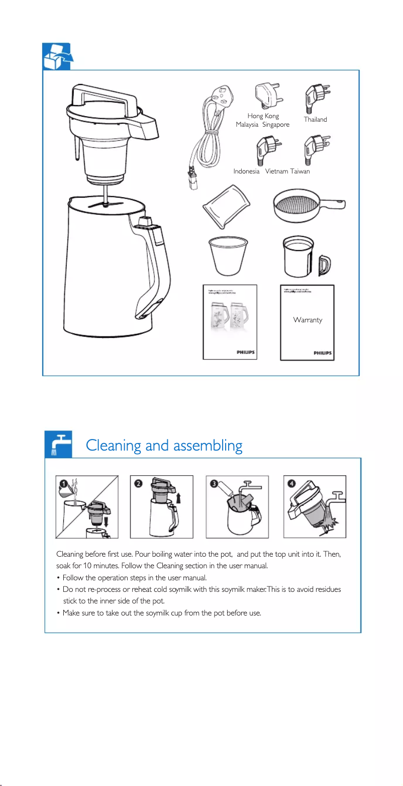 Imagen de la primera página del manual del dispositivo Avance Collection HD2072