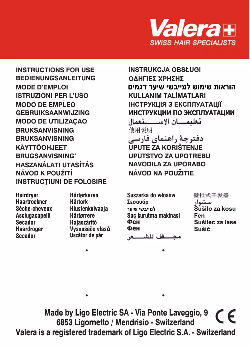 Página 1 del manual Manual de usuario Valera Swiss Silent Jet 8600 Ionic