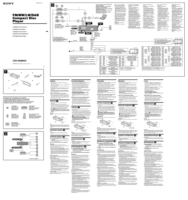 Página 1 del manual Guía de instalación Sony CDX-DAB6650
