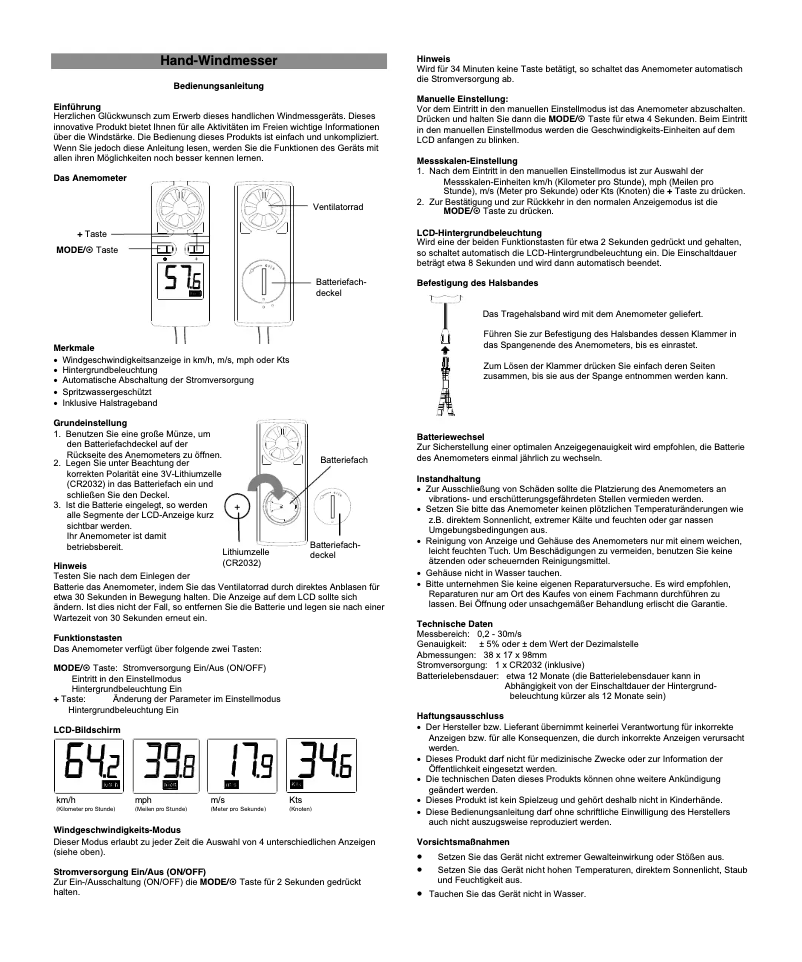 Página 1 del manual Manual de usuario Techno Line EA 3000