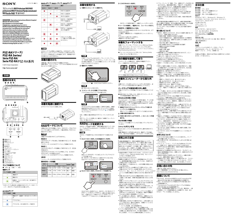 Página nº 1 - Manual de usuario Sony PSZ-RA4T