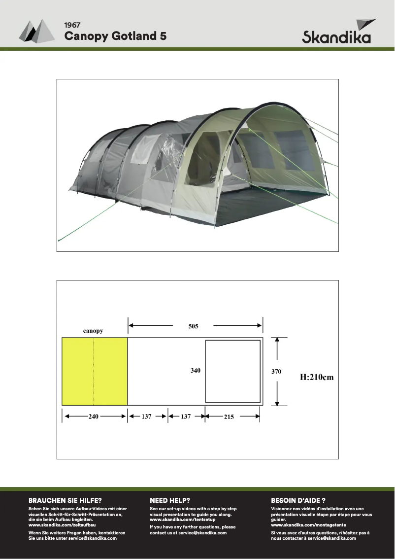 Página 1 del manual Manual de usuario Skandika Canopy Gotland 5
